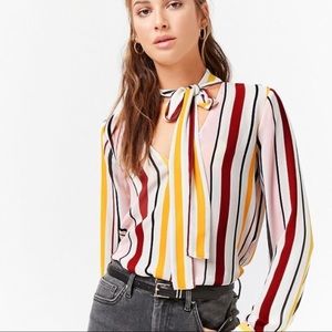 Pussycat Bow Striped Blouse 🎀